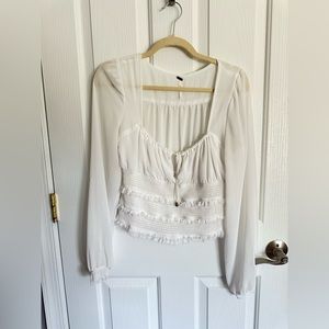Free People smocked waist long sleeve top